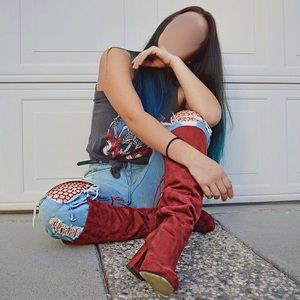 Knee High Boots maroon size 7.5